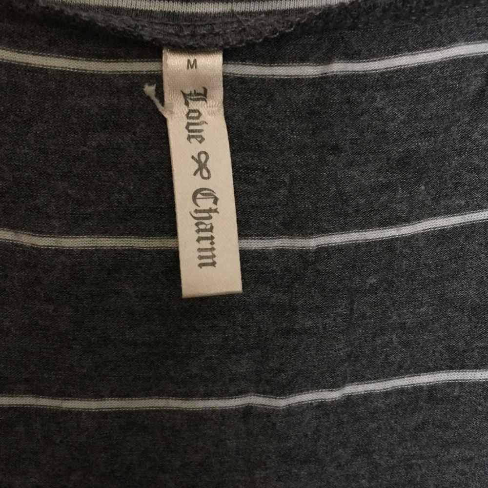 Love Charm Stripped Tee. Size Medium - Picture 3 of 5